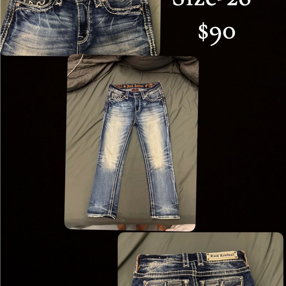 Rock Revival Women's Straight Leg Jeans - Distressed Blue